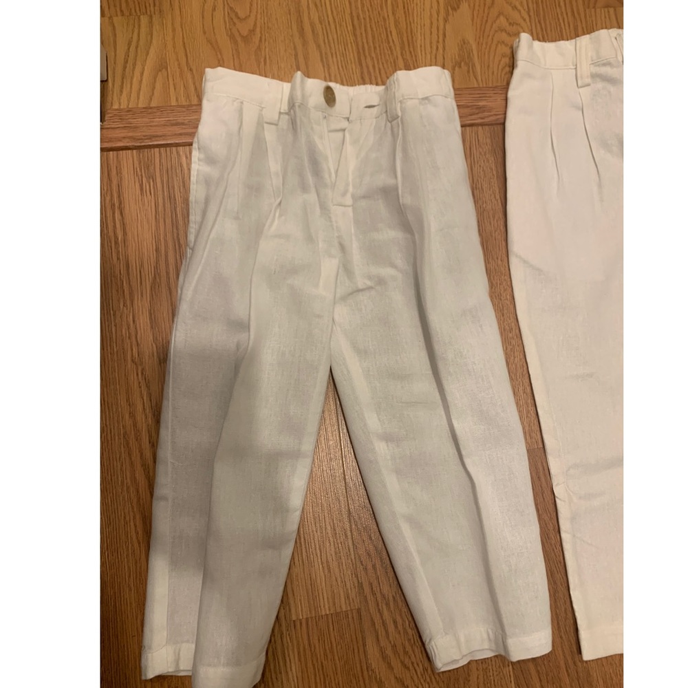 Boys white linen pants